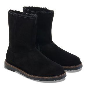 Uppsala Zip Shearling | Suede/Shearling | Black