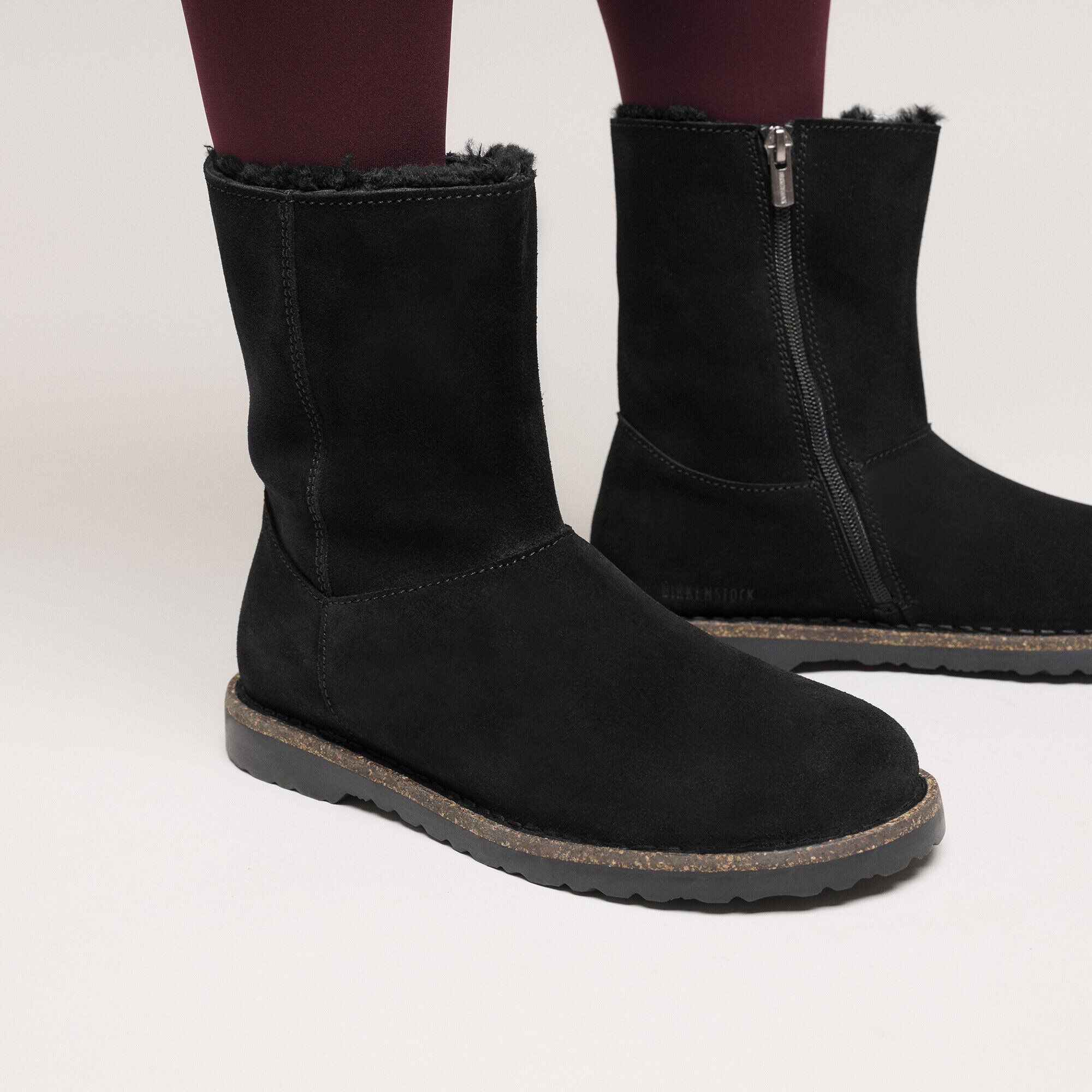 Uppsala Zip Shearling | Suede/Shearling | Black - Image 2
