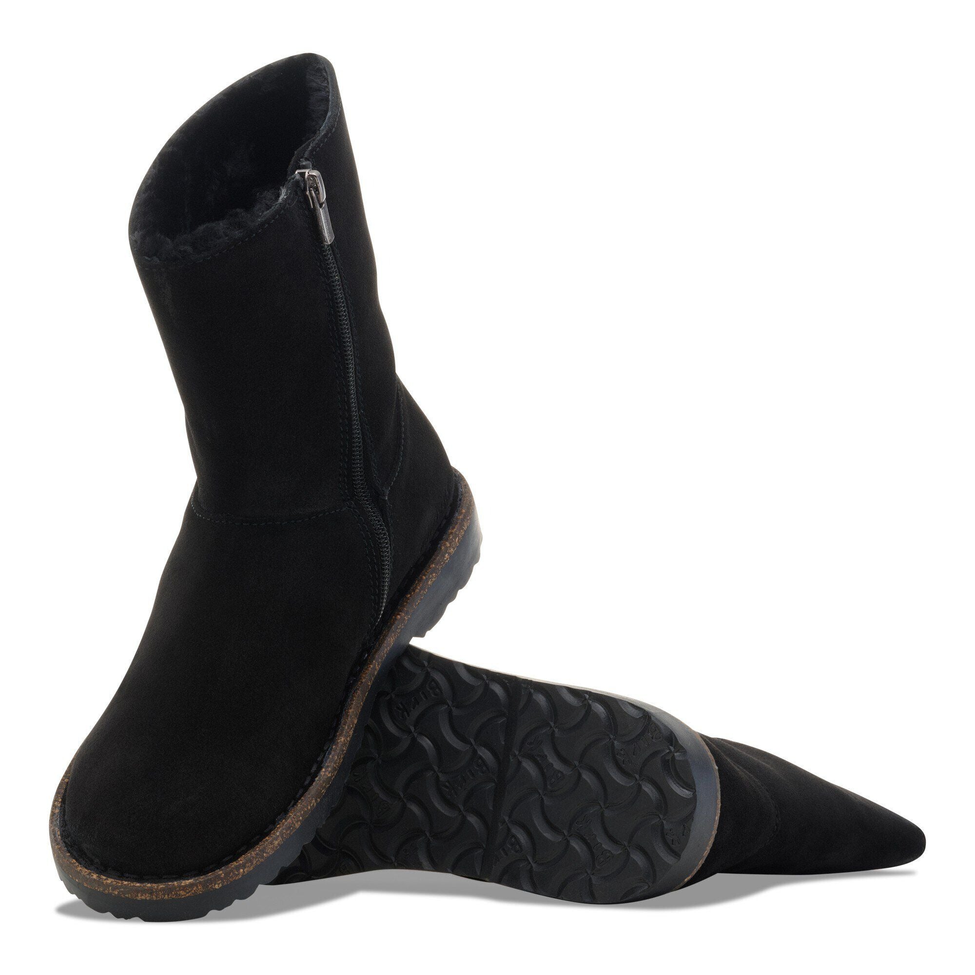 Uppsala Zip Shearling | Suede/Shearling | Black - Image 6