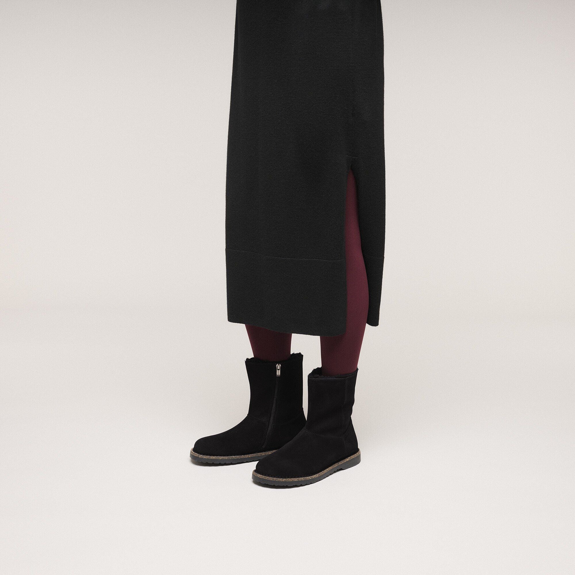 Uppsala Zip Shearling | Suede/Shearling | Black - Image 3